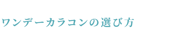 ワンデーカラコンの選び方